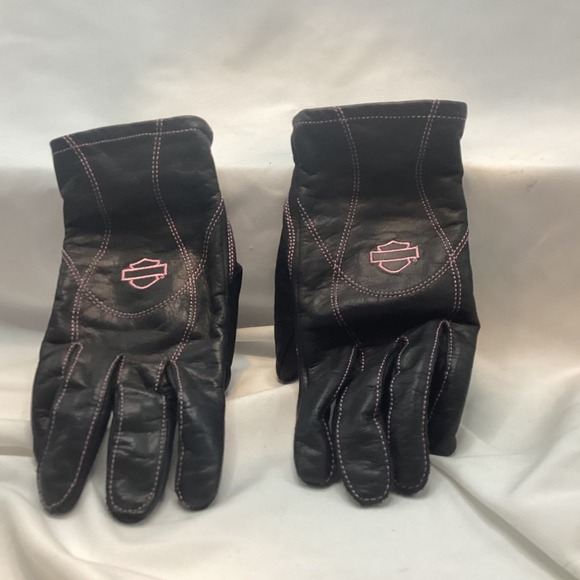 Harley-Davidson Accessories - Harley Davidson Womans black/pink leather gloves large